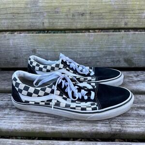 Vans Old Skool Checkerboard Black White Low Top Skate Shoes Sneakers Men's Sz 12